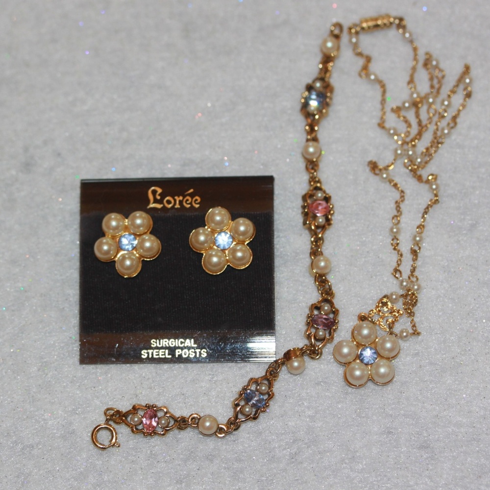 Vintage Loree Necklace + Bracelet +  Earrings
